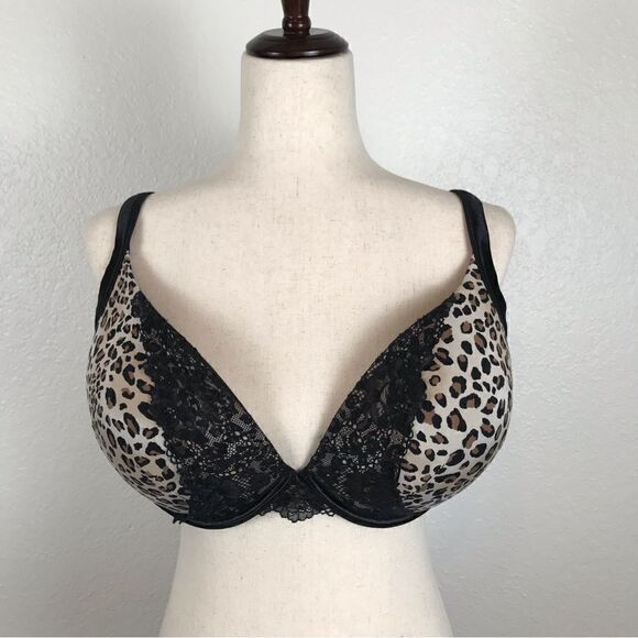 Cacique leopard & lace push-up underwire bra 40DDD - Picture 1 of 5